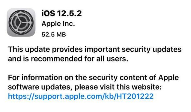 上栗苹果手机维修分享iOS12.5.2发布，建议所有老苹果用户安装 
